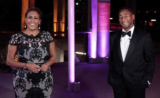 Neki Mohan and Franklin Sirmans at museum event