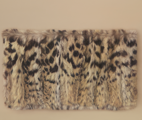 a fur fabric with leopard print pattern